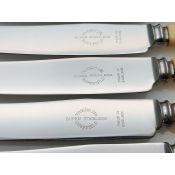 Faux Bone Handled Dinner Knives - Viners Sheffield Steel Vintage (#100566) 2