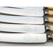 Faux Bone Handled Side/dessert Knives - Viners Sheffield Steel Vintage (#100567) 2