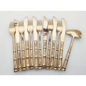Bronze 12 Piece Dessert Cutlery Set + Cream Ladle - Vintage (#100716) 2