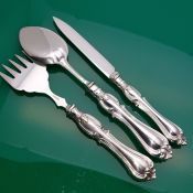 Ornate Pattern Beautiful Matching Pieces Silver Plated Antique Spoon Fork Knife (#60836) 2