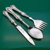 Ornate Pattern Beautiful Matching Pieces Silver Plated Antique Spoon Fork Knife (#60836) 3