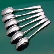 Hanoverian Rattail Pattern Suite Of 6 Coffee Spoons Silver Plated Epns (#61273) 2
