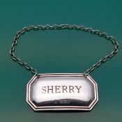 Sterling Silver Sherry Decanter Label Ray Hall Birmingham 1984 Vintage (#61343) 3