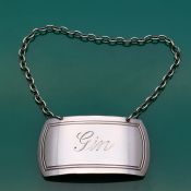 Sterling Silver Gin Decanter Label Hampton Utilities Birmingham 1967 Vintage (#61344) 2