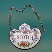 Crown Staffordshire Scotch Decanter Label Bone China Vintage (#61531) 2