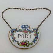 Crown Staffordshire Bone China Port Decanter Label - Vintage (#61689) 2