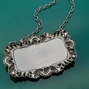 Sterling Silver Vodka Decanter Ticket Bottle Label Birmingham 1974 (#61789) 3