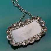 Sterling Silver Martini Decanter Ticket Bottle Label Birmingham 1977 (#61790) 3