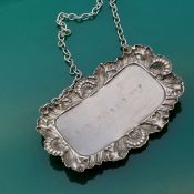Sterling Silver Vermouth Decanter Ticket Bottle Label Birmingham 1966 (#61791) 3