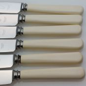 Set Of 6 Tea / Butter Knives Faux Bone Handle Sheffield Steel Vintage Cutlery (#61868) 3