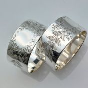 Antique #13 And #14 Ornate Silver Plated Napkin Rings (#61869) 2
