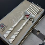 Viners Silver Rose Set Of 6 Dinner Forks Original Box Plated Vintage (#99725) 2
