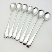 Set Of 7 Cocktail / Sundae Spoons Silver Plated Old English Pattern Vintage (#99750) 3