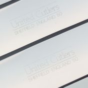 Grecian Pattern Set Of 7 Side Dessert Knives Silver Plated Steel United Cutlers (#99976) 3