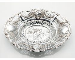 Antique 122g German 800 Solid Silver Cherubs Larger Bonbon Dish (#100009)