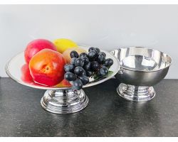 Vintage Silver Plated Tazza Dish Fruit Stand & Similar Bowl (#100016)