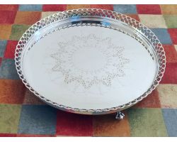 Gorgeous Victorian 1869 Silver Plated Drinks Tray - Dixon - Antique (#100054)