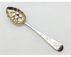 Sterling Silver Berry Bowl Teaspoon Robert Rutland London 1817 Antique (#100055)
