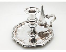 Old Sheffield Plate Chamberstick C. 1820 Antique Silver Plated (#100062)