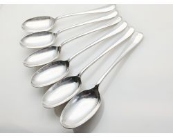 Hanoverian Rattail Pattern Set Of 6 Dessert Spoons Silver Plated Epns Sheffield (#100070)