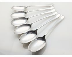 Hanoverian Rattail Pattern 6x Dessert Spoons Silver Plated Epns Sheffield (#100071)