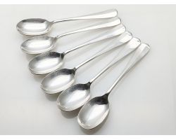 Hanoverian Rattail Pattern Set Of 6 Tea Spoons Silver Plated Epns Sheffield (#100072)