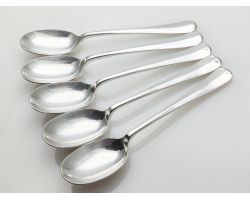 Hanoverian Rattail Pattern 5x Tea Spoons Silver Plated Epns Sheffield (#100073)