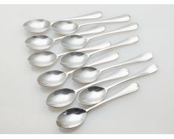 Hanoverian Pattern 11x Demitasse Coffee Spoons Silver Plated Epns Sheffield (#100074)
