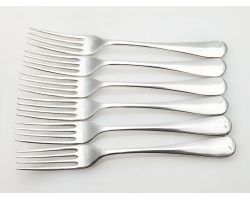 Hanoverian Rattail Pattern Set Of 6 Dessert Forks Silver Plated Epns Sheffield (#100075)