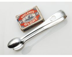 Antique P&o Shipping Line 1914 Silver Plated Large Sugar Tongs - Elkington (#100076)