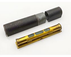 Antique Tin Cased Brass Small Spirit Level (#100080)