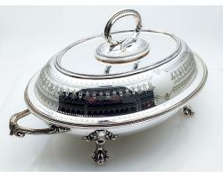 Antique Silver Plated Entrée & Chaffing Dish Silver Plated Sheffield (#100091)