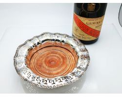 Large Magnum Sized Wine Champage Bottle Coaster Antique Silver Plated (#100093)