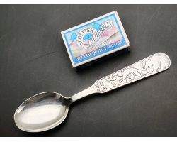 David-andersen 830s Silver Childs Spoon Hare Fox & Bear Pattern C. 1937 (#100141)
