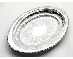 Chased Vintage Silver Plated Serving Bowl (#100148)