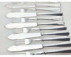 Mappin & Webb Hanoverian Set Of 16 Fish Eaters Epns Silver Plated Vintage (#100162)