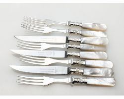 Cooper Ludlam Mother Of Pearl Handled Knives And Forks - Vintage (#100168)