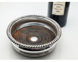 Old Sheffield Plate - Wine Bottle Coaster C. 1820 Antique Silver Plated (#100205)