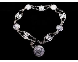 Antique Silver Plated Ladies Dress Belt Prob Dutch (#100218)