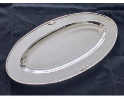 Vintage Deco Narrow Oval Smaller Fish Platter Silver Plated Epns (#100223)
