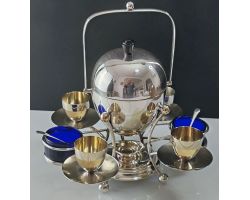 Breakfast Egg Coddler Cruet Set Mappin & Webb Silver Plated Vintage (#100238)