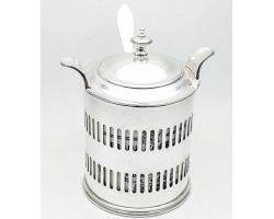 Splendid Large Jam Pot Frame With Spoon & Coopers Marmalade Jar Silver Plated (#100243)