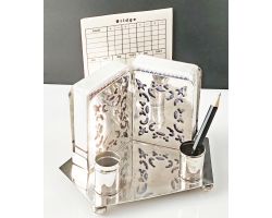 Very Unusual Plato Silver Plated Playing Card Holder Stand (?) - Antique (#100247)
