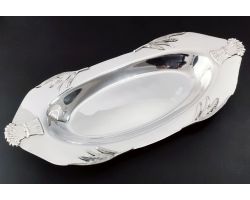 Lovely Long Bread Roll Dish Bowl Silver Plated Vintage (#100249)
