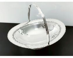 Good Swing Handled Basket Bowl - Silver Plated - Vintage (#100251)