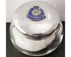 Sterling Silver Enamel Masonic Interest Vanity Jar Birmingham 1927 (#100256)