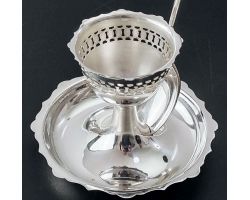 Silver Plated Egg Cup With Spoon - Vintage (#100257)