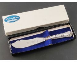 Queens Pattern - Sterling Silver Handled Butter Knife - Boxed - Sheffield (#100259)
