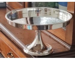 Vintage Silver Plated 8 Inch Cake Stand -  Pedestalled Base (#100266)