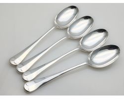 Hanoverian Rattail Pattern Set Of 4 Tablespoons - Silver Plated Sheffield Epns (#100287)